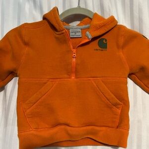 Carhartt Orange Half-Zip Hoodie Sweatshirt